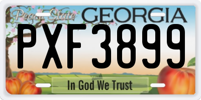 GA license plate PXF3899