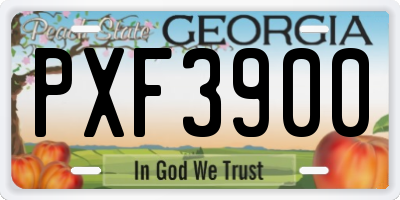 GA license plate PXF3900