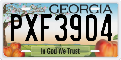 GA license plate PXF3904
