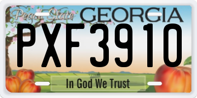 GA license plate PXF3910