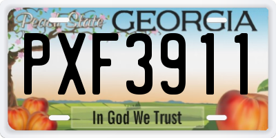 GA license plate PXF3911