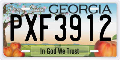 GA license plate PXF3912