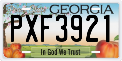 GA license plate PXF3921