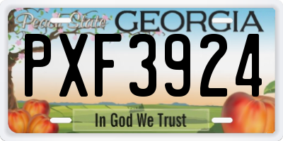 GA license plate PXF3924