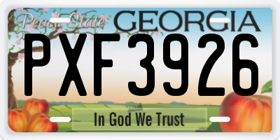 GA license plate PXF3926