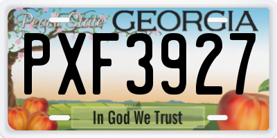 GA license plate PXF3927