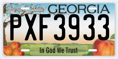 GA license plate PXF3933