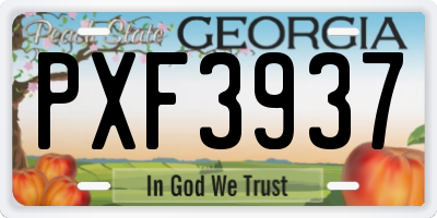 GA license plate PXF3937