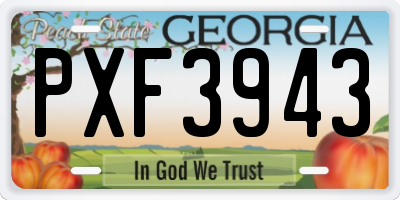 GA license plate PXF3943