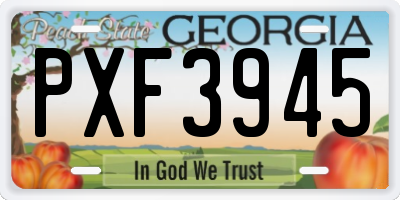 GA license plate PXF3945