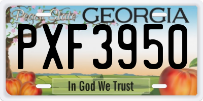GA license plate PXF3950