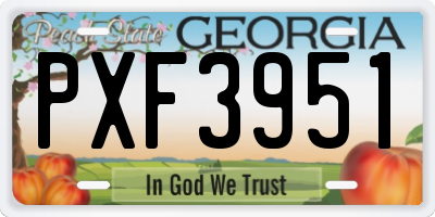 GA license plate PXF3951