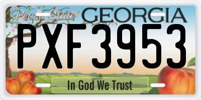 GA license plate PXF3953