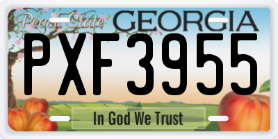 GA license plate PXF3955