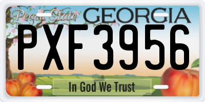 GA license plate PXF3956