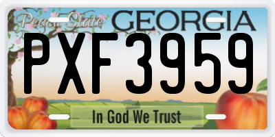 GA license plate PXF3959