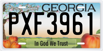 GA license plate PXF3961
