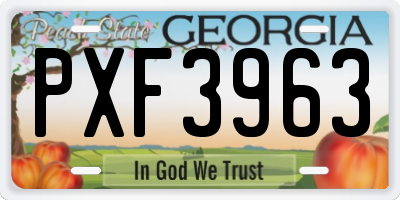 GA license plate PXF3963