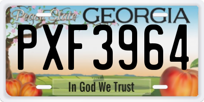 GA license plate PXF3964