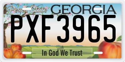 GA license plate PXF3965