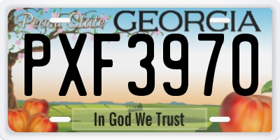 GA license plate PXF3970