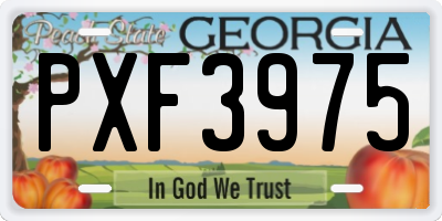GA license plate PXF3975