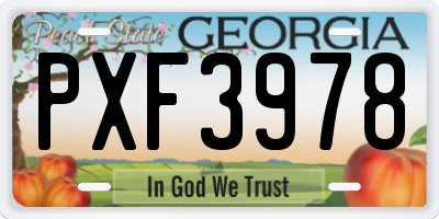 GA license plate PXF3978