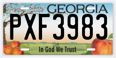 GA license plate PXF3983
