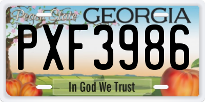 GA license plate PXF3986