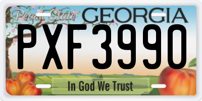 GA license plate PXF3990