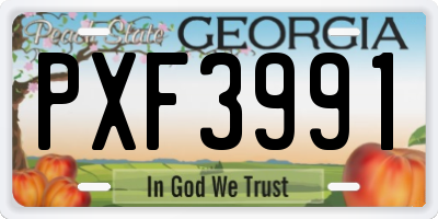 GA license plate PXF3991