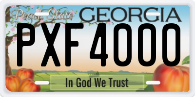 GA license plate PXF4000