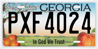 GA license plate PXF4024
