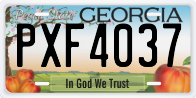 GA license plate PXF4037