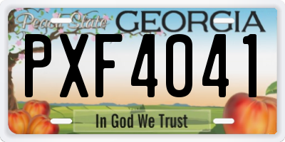 GA license plate PXF4041