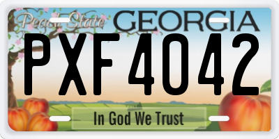 GA license plate PXF4042