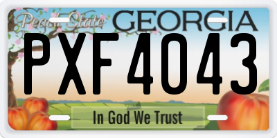 GA license plate PXF4043