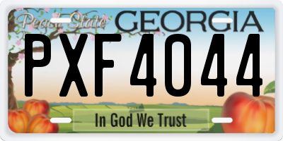GA license plate PXF4044