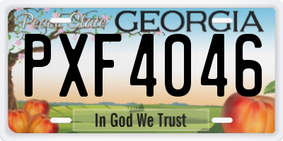GA license plate PXF4046