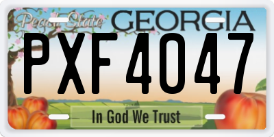 GA license plate PXF4047