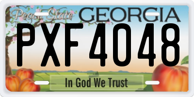 GA license plate PXF4048