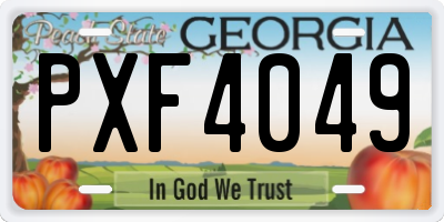 GA license plate PXF4049