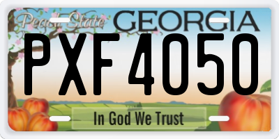 GA license plate PXF4050