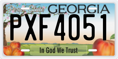 GA license plate PXF4051