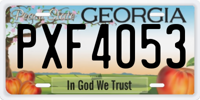GA license plate PXF4053