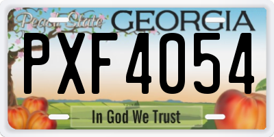 GA license plate PXF4054