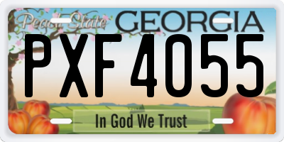 GA license plate PXF4055