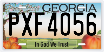 GA license plate PXF4056