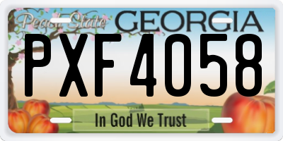 GA license plate PXF4058