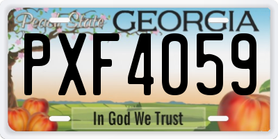 GA license plate PXF4059